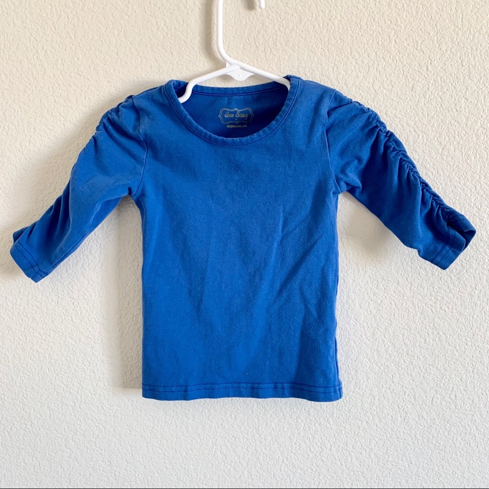 Sew Sassy Boutique 3/4 sleeve cobalt top